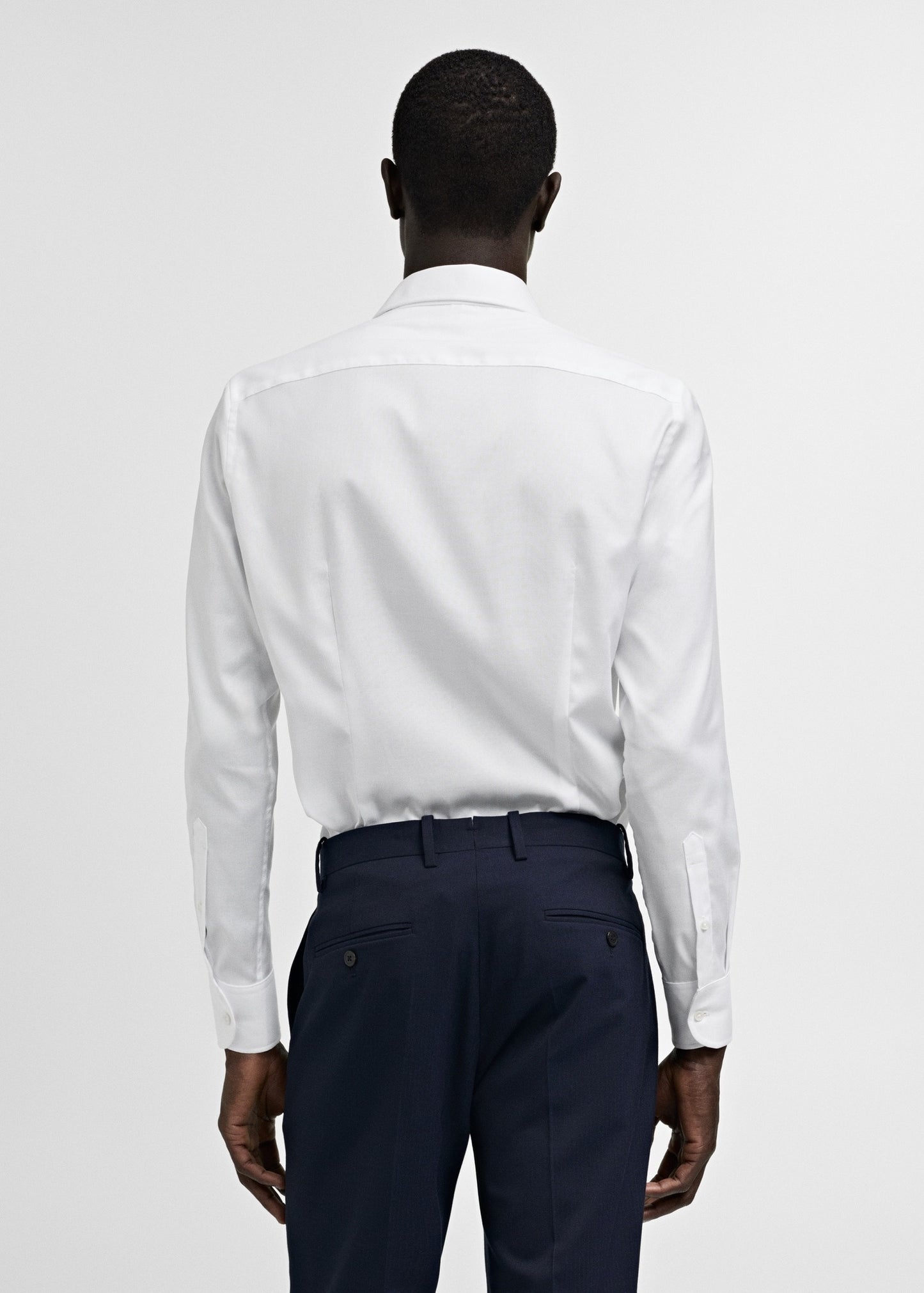 Slim-fit textured cotton suit shirt