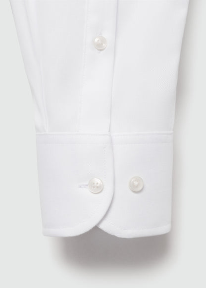 Slim-fit textured cotton suit shirt