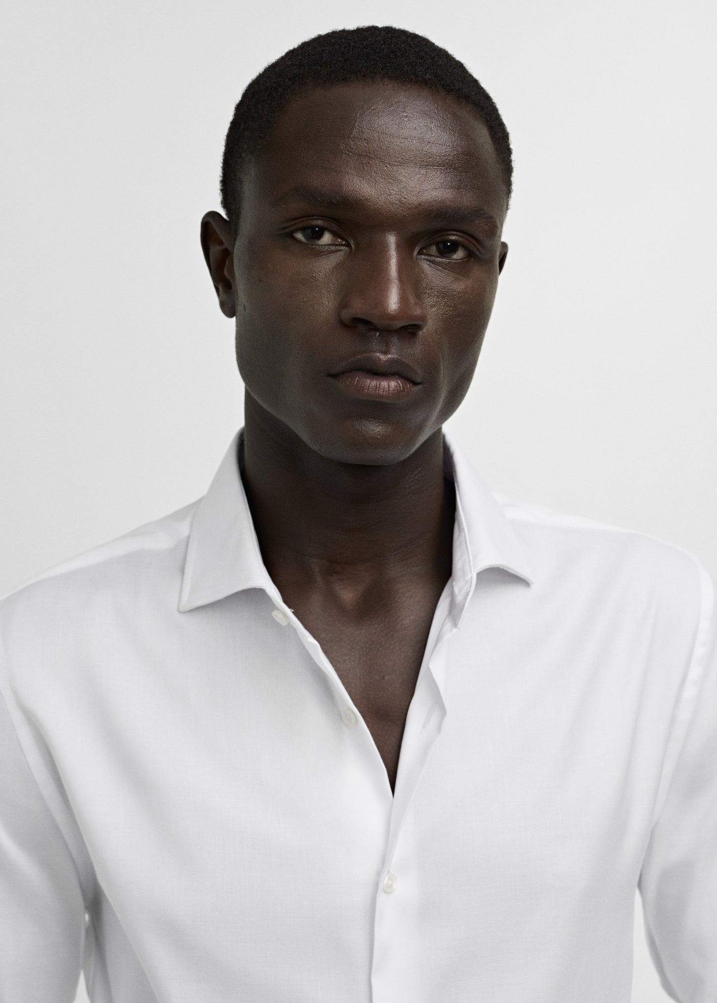 Slim-fit textured cotton suit shirt