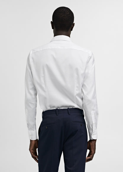 Slim-fit textured cotton suit shirt