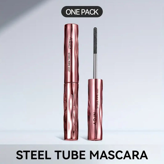 [24-hour Long-lasting Waterproof Mascara] Super Mascara - Special Spiral Brush Head, Steel Pipe Material Brush Head - Steel Pipe Mascara/Primer - Silvery Gray and Rose Golden Appearance - Long-lasting Waterproof, 24-hour Long-lasting Makeup